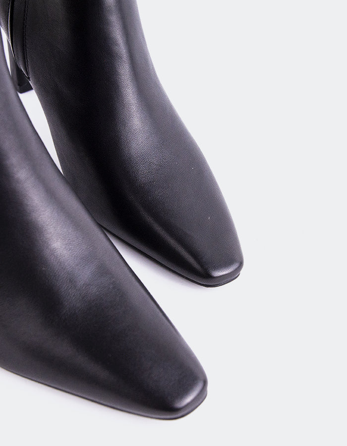 L'INTERVALLE Murazzi Women's High-Heel Tall Boots Black Leather