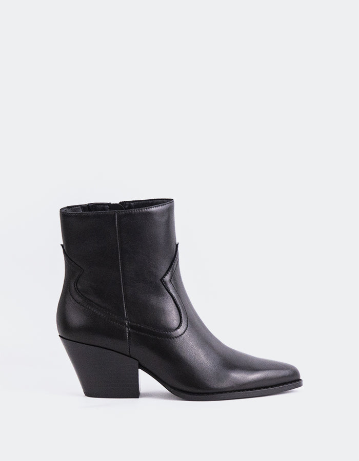 SHELLY SHEN Nashira Bottines western pour femme Noir