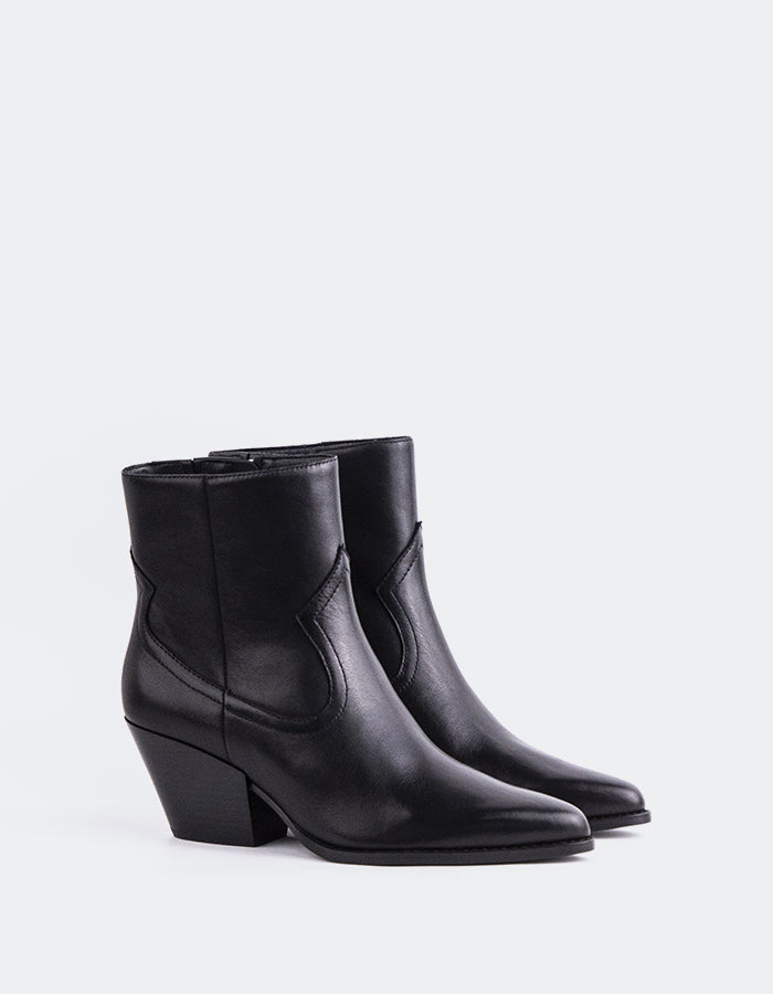 SHELLY SHEN Nashira Bottines western pour femme Noir