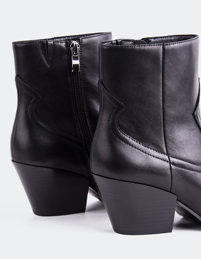 SHELLY SHEN Nashira Bottines western pour femme Noir