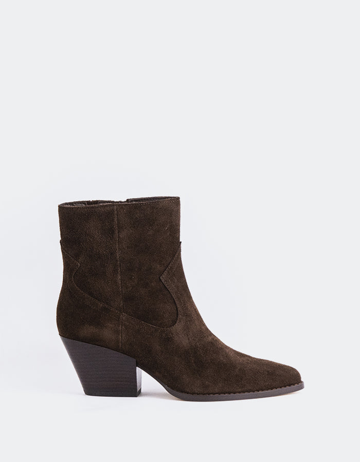 SHELLY SHEN Nashira Bottines western pour femme Brun Suède
