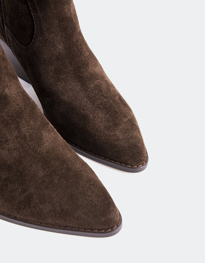 SHELLY SHEN Nashira Bottines western pour femme Brun Suède