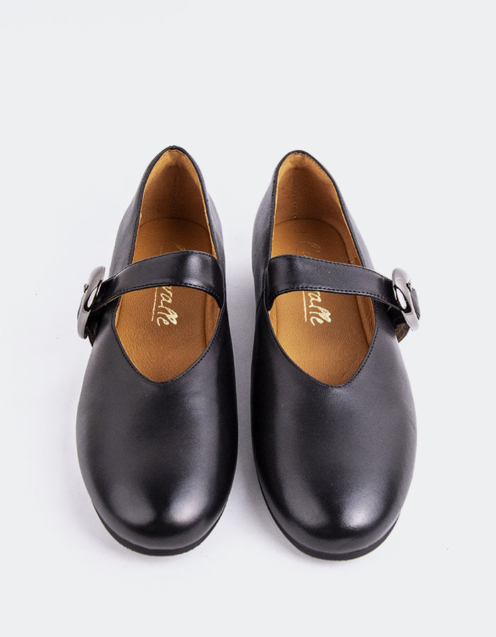 L'INTERVALLE Nikole Chaussures plates  Mary Jane pour femmes Chaussures plates Noir