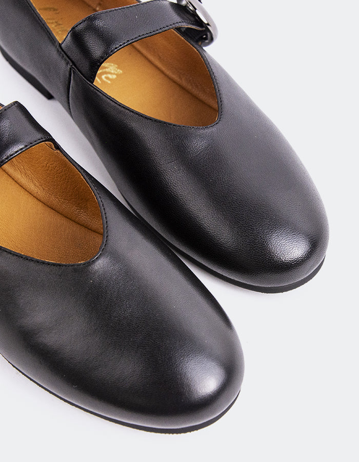 L'INTERVALLE Nikole Chaussures plates  Mary Jane pour femmes Chaussures plates Noir
