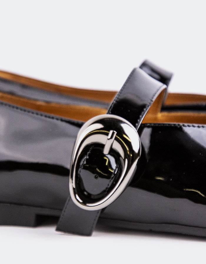 L'INTERVALLE Nikole Chaussures plates  Mary Jane pour femmeNoir Verni