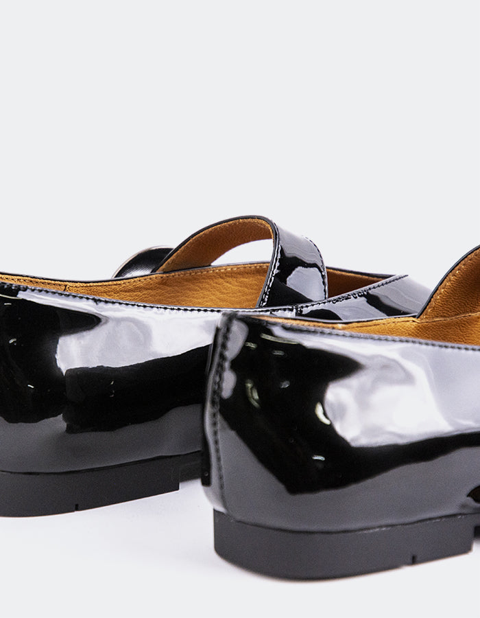 L'INTERVALLE Nikole Chaussures plates  Mary Jane pour femmeNoir Verni