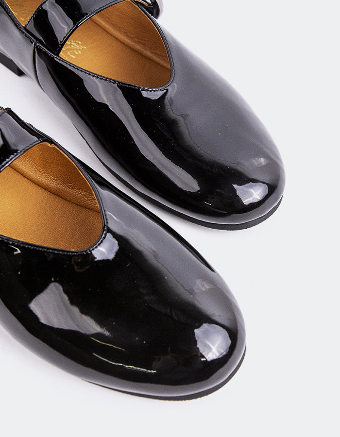 L'INTERVALLE Nikole Chaussures plates  Mary Jane pour femmeNoir Verni