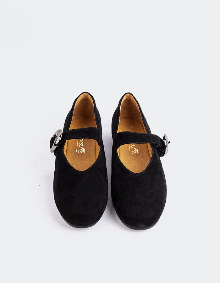 L'INTERVALLE Nikole Chaussures plates  Mary Jane pour femmesNoir Suède