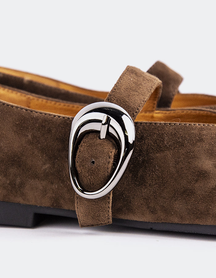 L'INTERVALLE Nikole Chaussures plates Mary Jane pour femmes Chaussures plates  Suède