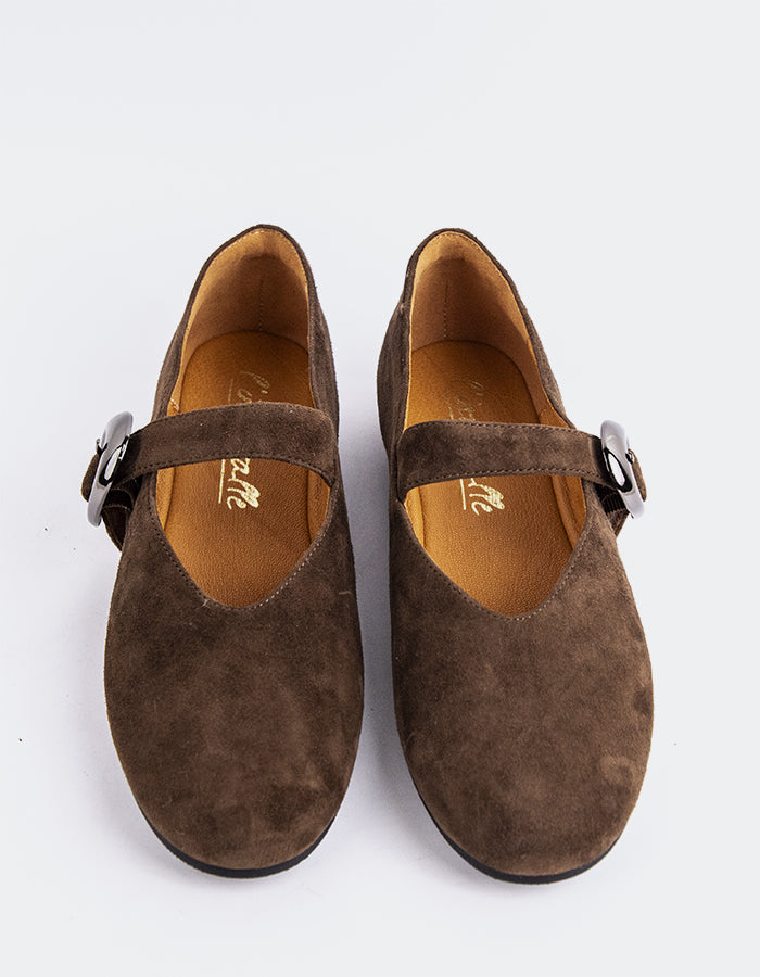 L'INTERVALLE Nikole Chaussures plates Mary Jane pour femmes Chaussures plates  Suède