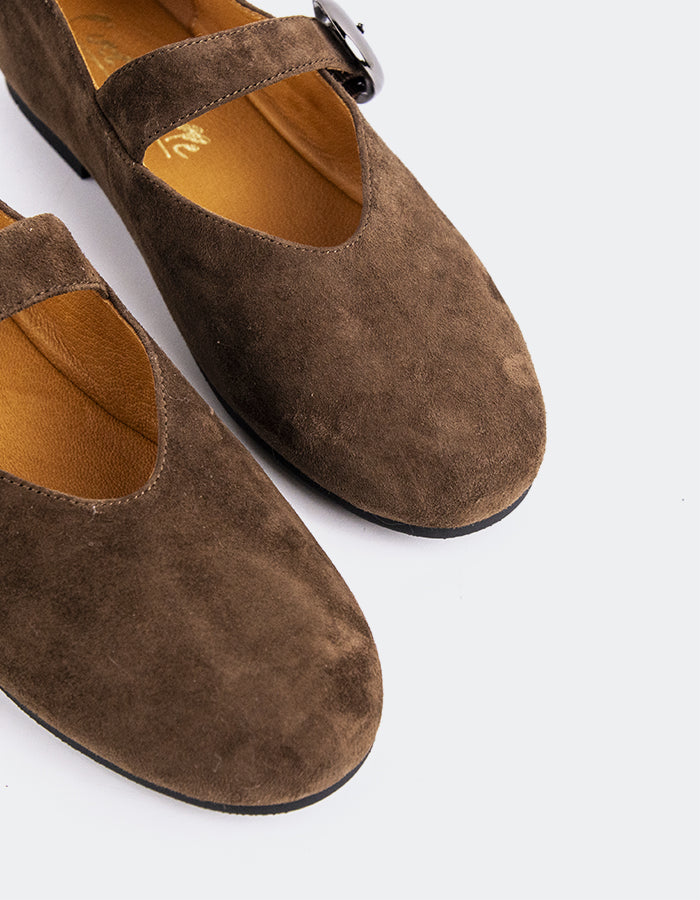 L'INTERVALLE Nikole Chaussures plates Mary Jane pour femmes Chaussures plates  Suède