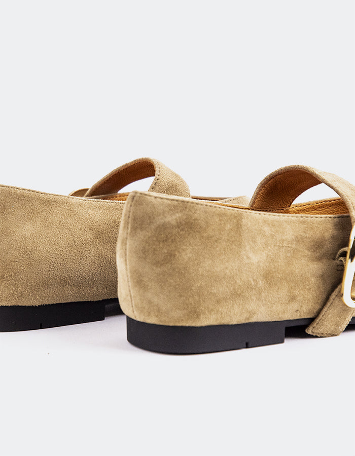 L'INTERVALLE Nikole Chaussures plates Mary Jane pour femmes Chaussures plates  Suède