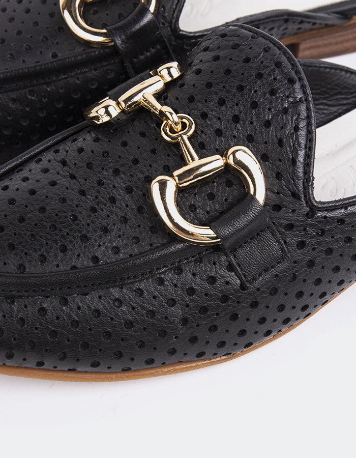 L'INTERVALLE Nineveh Women's Shoe Loafer Black Leather