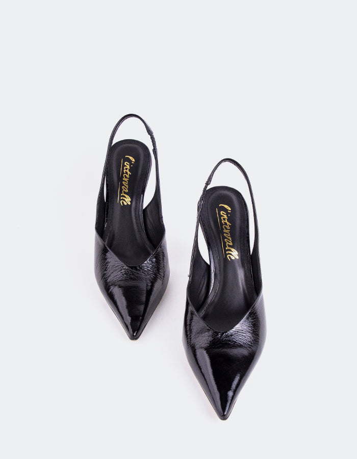 L'INTERVALLE Norwida Women's Slingback Shoe Black Naplack