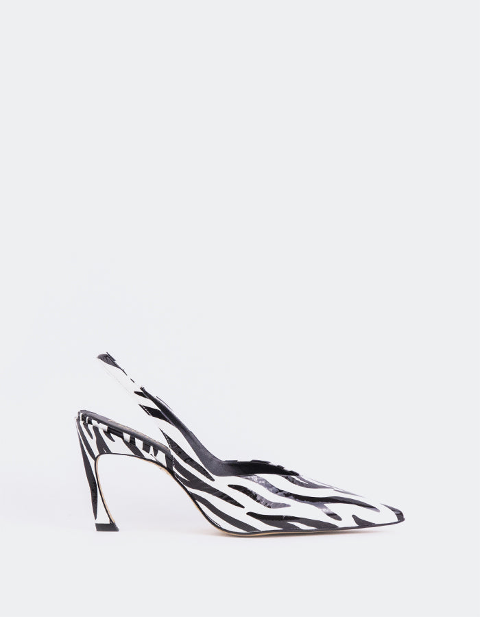 L'INTERVALLE Norwida Women's Slingback Shoe Zebra Naplack