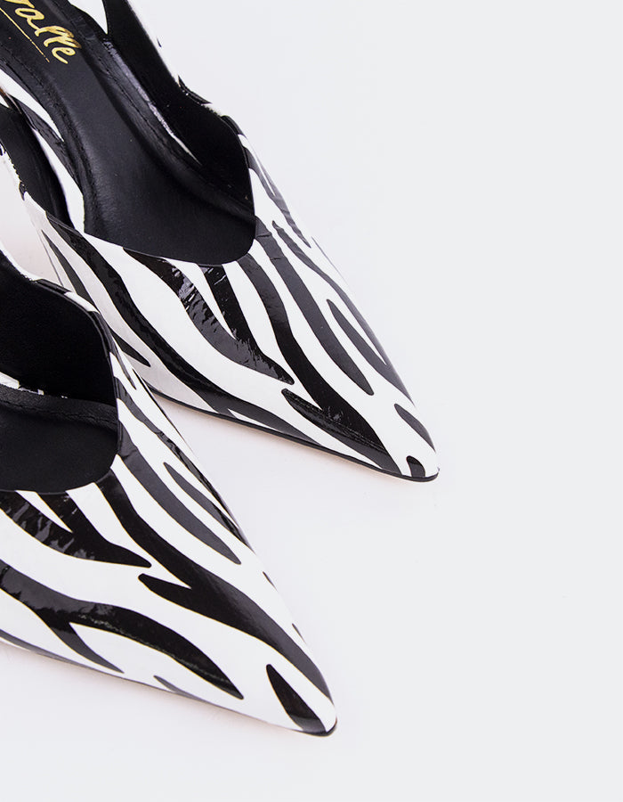 L'INTERVALLE Norwida Women's Slingback Shoe Zebra Naplack