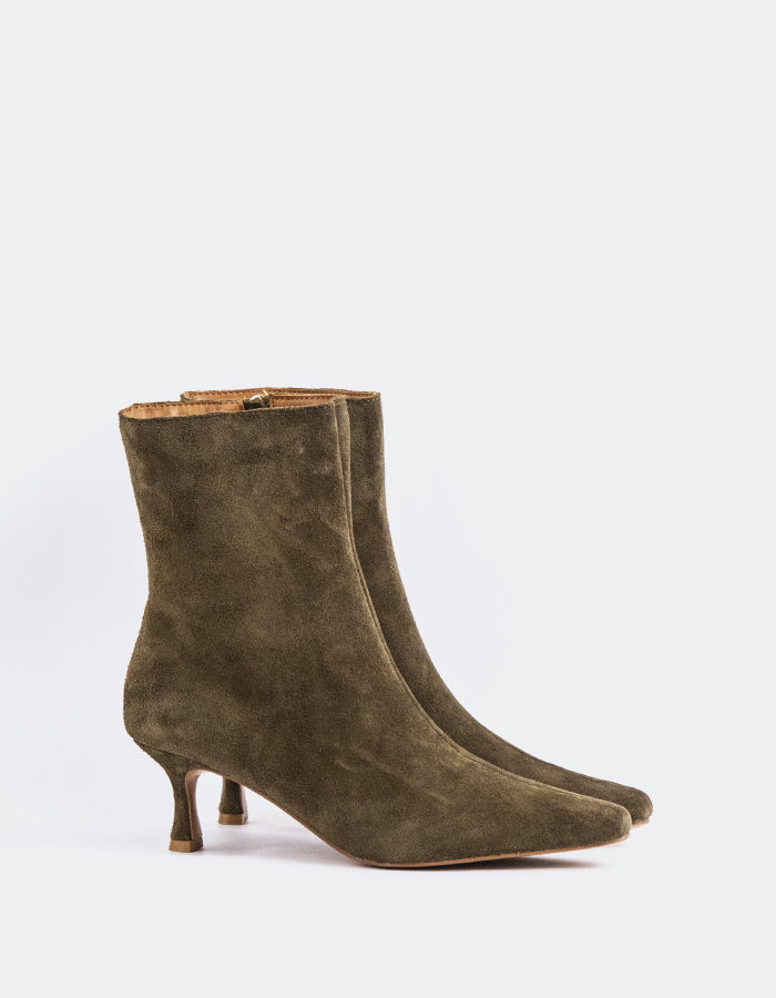 L'INTERVALLE Nosara Bottines pour femme Kaki Suède
