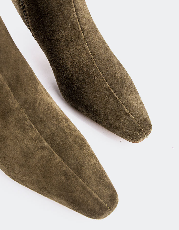 L'INTERVALLE Nosara Bottines pour femme Kaki Suède