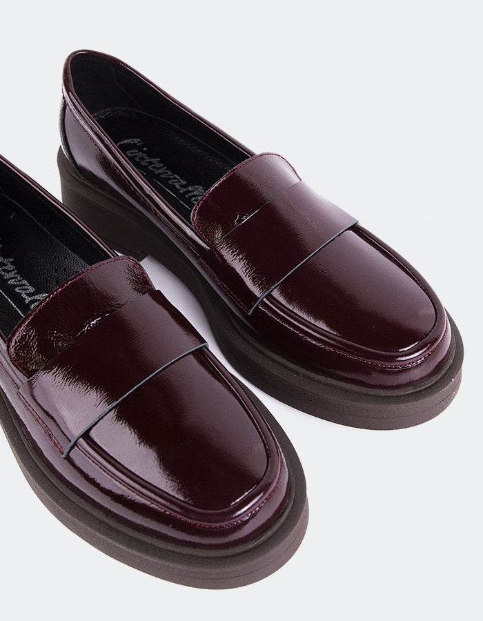 L'INTERVALLE Novee Women's Penny Loafers Burgundy Leather (7109780242512)