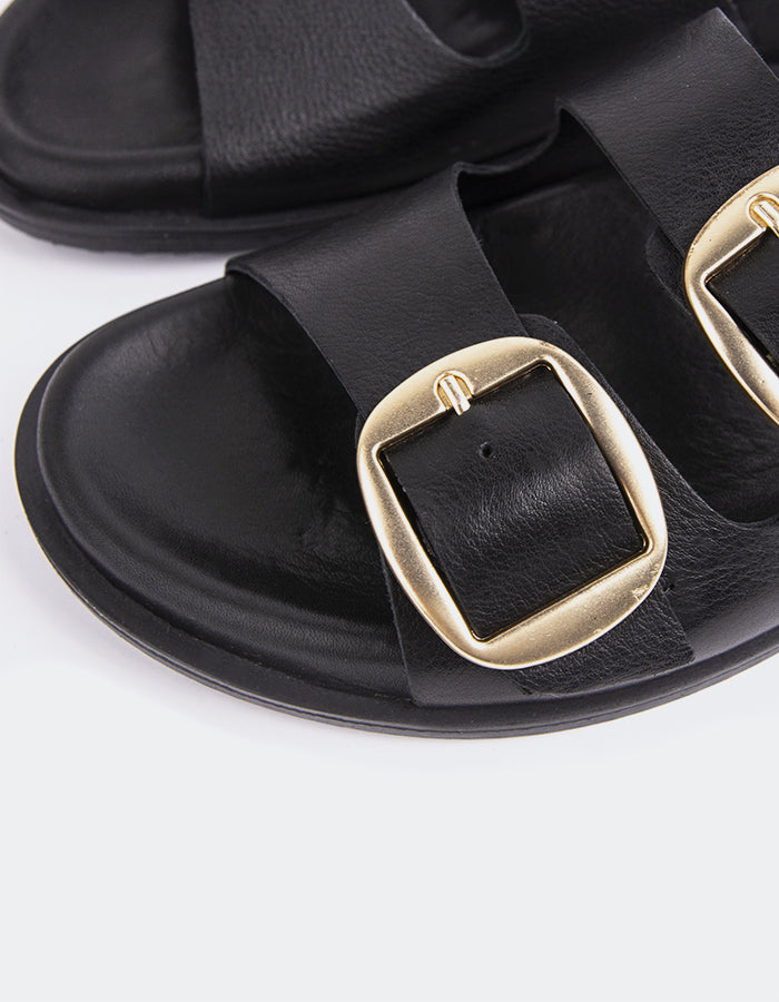 L'INTERVALLE Odalisque Women's Sandal Mule Black Leather