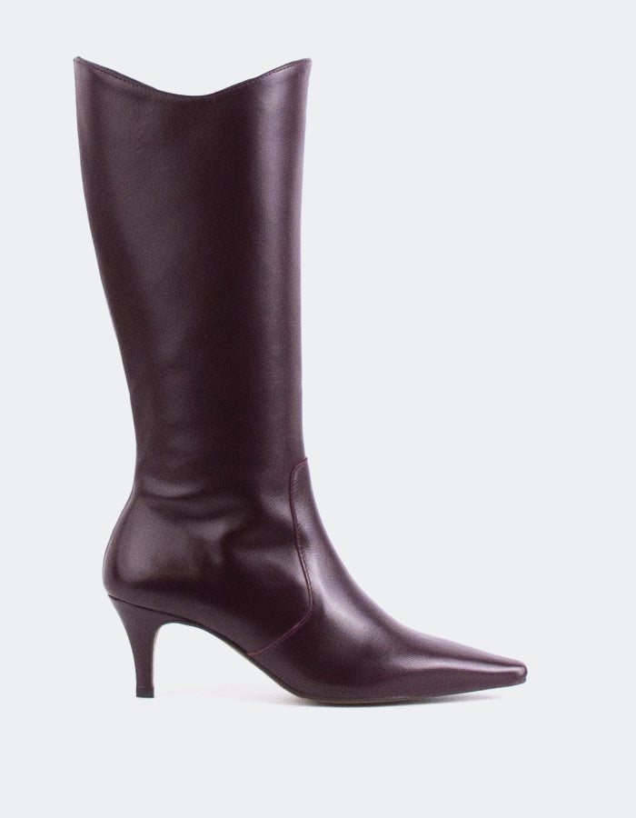 L'INTERVALLE Odyssia Bottes à tige haute Bottes Bordeaux Cuir (7126287482960)