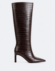 Olympe Brown Croco - Brown / 36 / Polyurethane