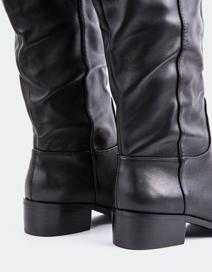 SHELLY SHEN Parrita Bottes hautes pour femmes Noir