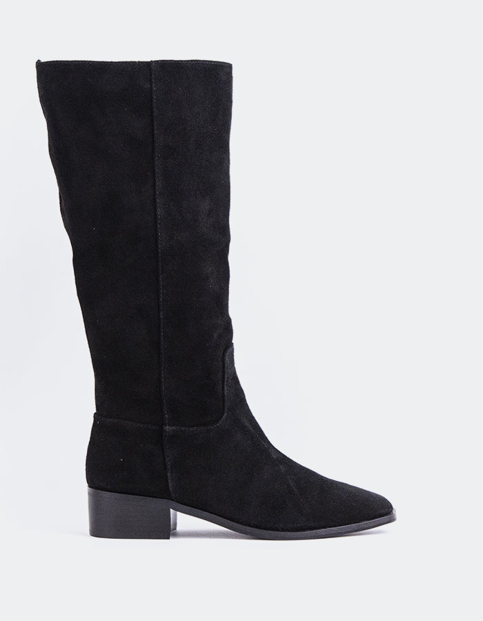 SHELLY SHEN Parrita Bottes hautes pour femmes Noir Suède