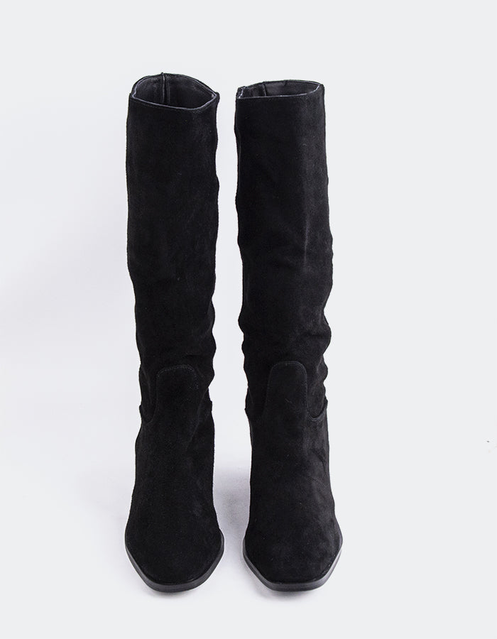 SHELLY SHEN Parrita Bottes hautes pour femmes Noir Suède