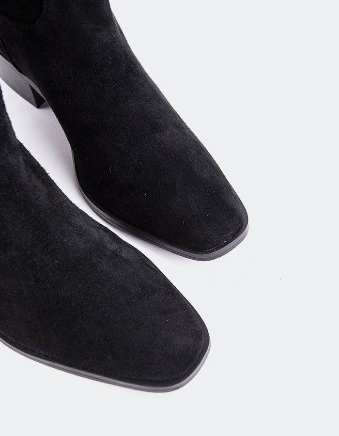 SHELLY SHEN Parrita Bottes hautes pour femmes Noir Suède