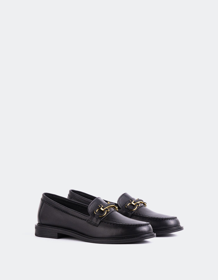 L'INTERVALLE Patsy Women's Horsebit Loafer Black Leather