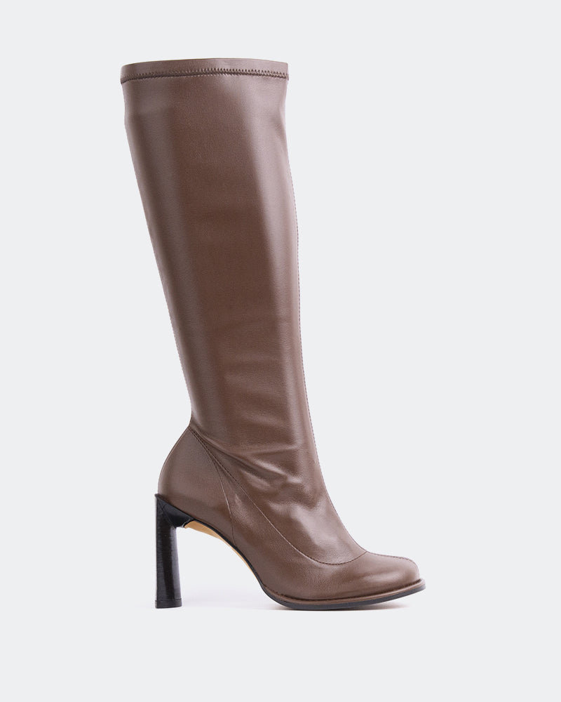 Philina Brown Leather Stretch