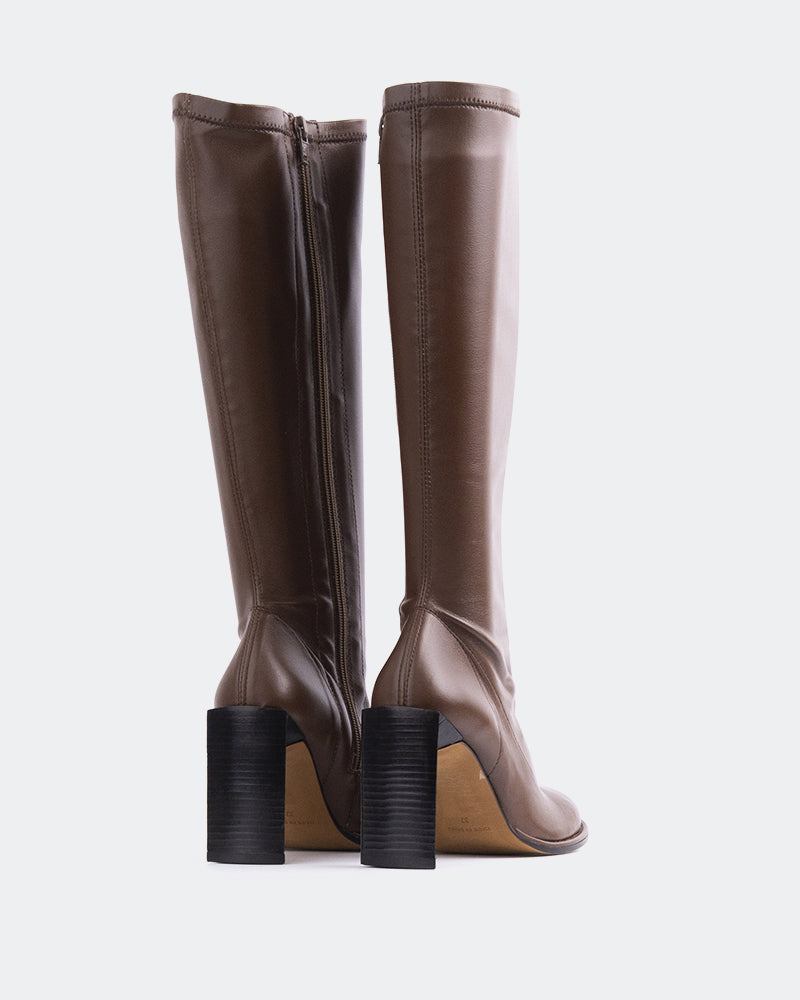 Philina Brown Leather Stretch