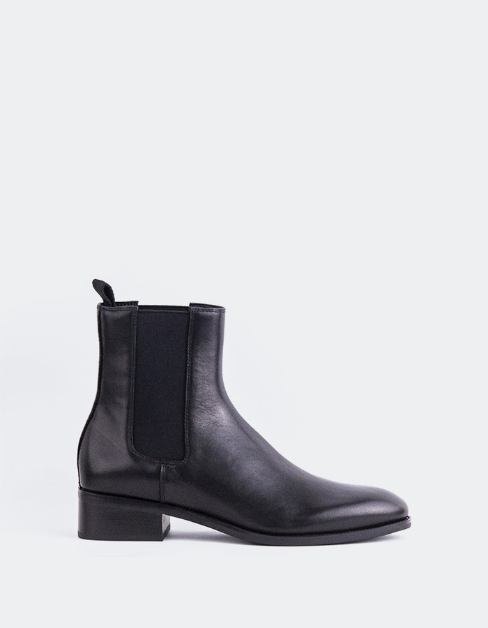 L'INTERVALLE Bottines Chelsea pour femme Phobos Noir