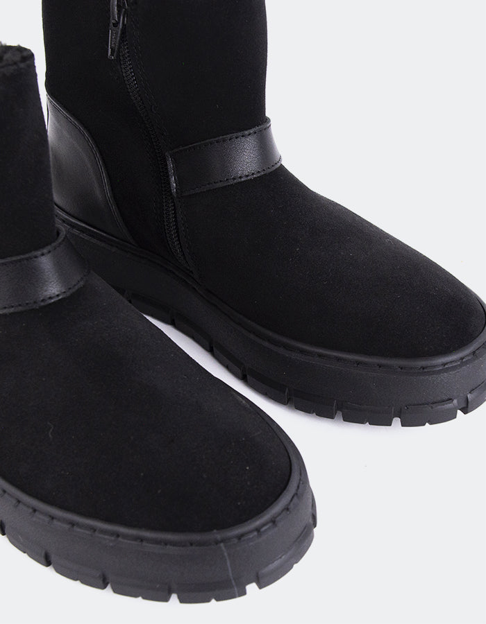 L'INTERVALLE Plorin Bottes d'hiver pour femmes Noir Suède  (7139453108304)