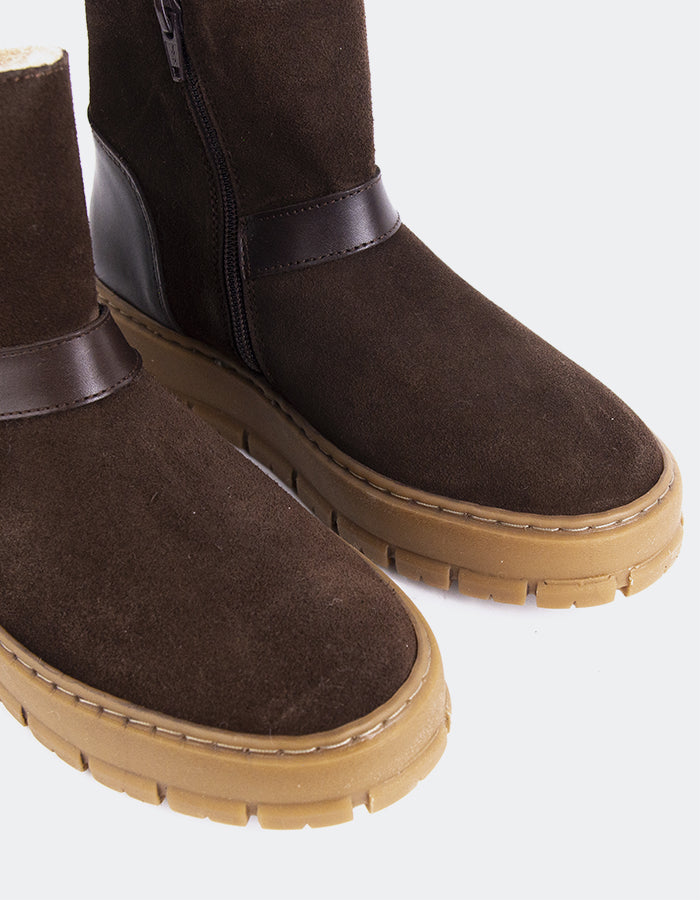 L'INTERVALLE Plorin Bottes d'hiver pour femmes Brun Suède  (7139453173840)