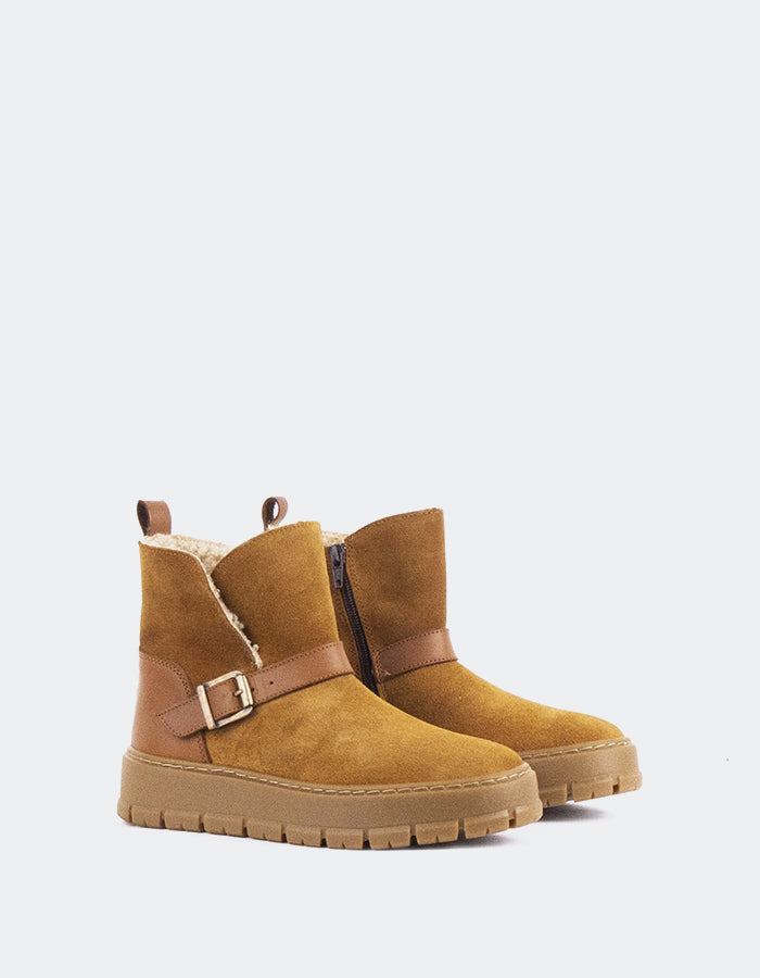 L'INTERVALLE Plorin Bottes d'hiver pour femmes Cognac Suède (7139453141072)