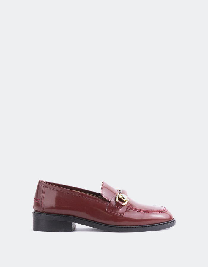 L'INTERVALLE Prato Mocassins pour femmes Bordeaux Cuir (7106079490128)