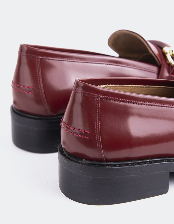 L'INTERVALLE Prato Mocassins pour femmes Bordeaux Cuir