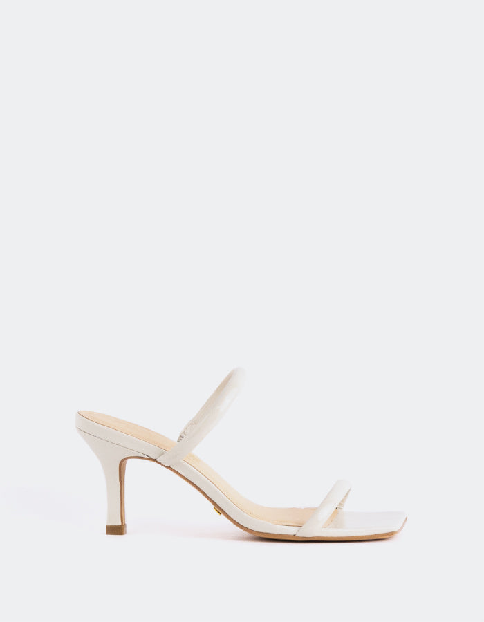 L'INTERVALLE Pretty Sandales mules à double bride pour femmes Blanc Cassé Naplack