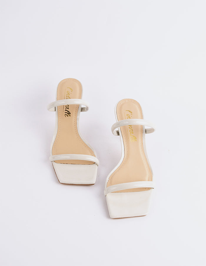 L'INTERVALLE Pretty Sandales mules à double bride pour femmes Blanc Cassé Naplack