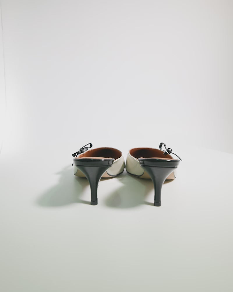 L'INTERVALLE Bartlett Women's Shoe Mid Heel Mule Off White Patent