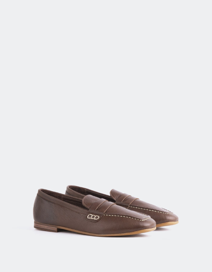 L'INTERVALLE Prism Loafer Femme Brun Cuir