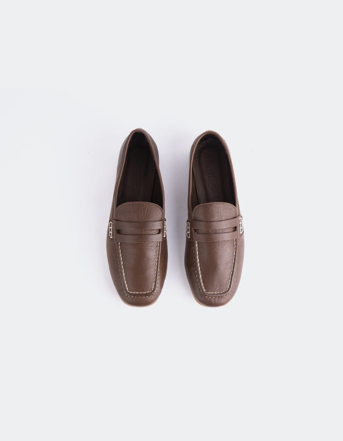 L'INTERVALLE Prism Loafer Femme Brun Cuir