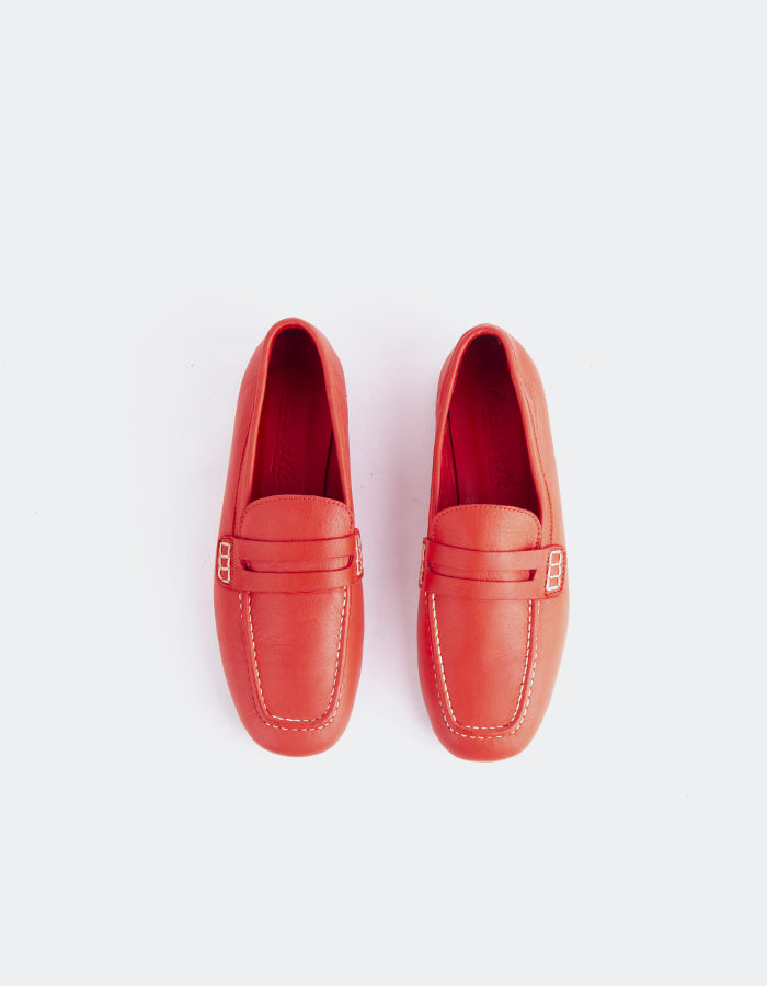 L'INTERVALLE Prism Loafer Femme Rouge Cuir