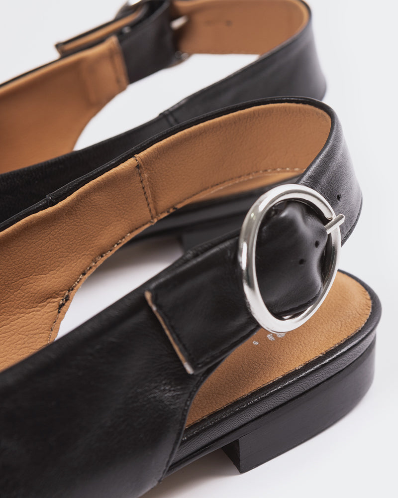 L'INTERVALLE Quarry Women's Shoe Slingback Black Leather