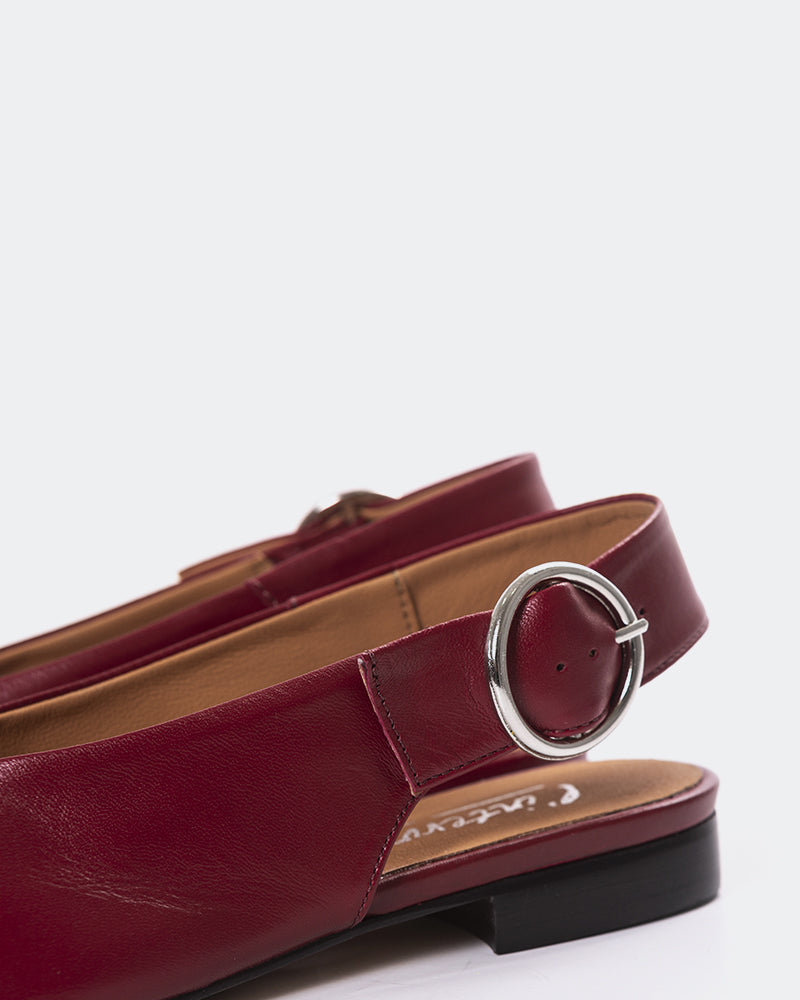 L'INTERVALLE Quarry Women's Shoe Slingback Burgundy Leather