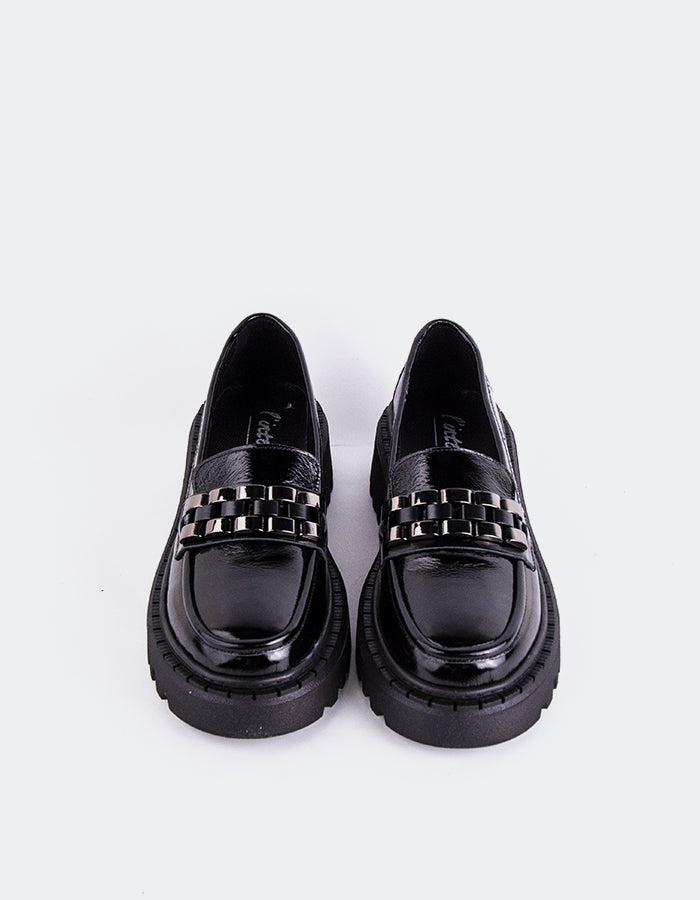 L'INTERVALLE Mocassins pour femme Rafferty Noir Verni