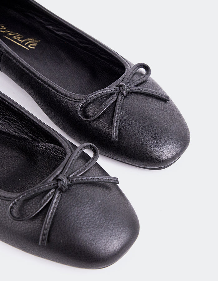 L'INTERVALLE Ramesses Ballerine Femme Chaussures plates Noir Cuir