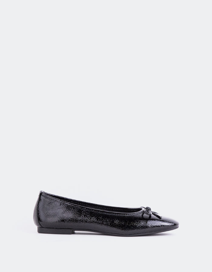 L'INTERVALLE Ramesses Women's Ballerina Flat Shoe Black Patent